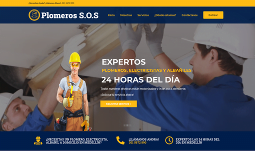 SItio web plomeros SOS diseño web Tu Negocio WB